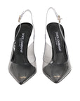 Dolce & Gabbana Black Leather Clear PVC Slingback Pumps Shoes
