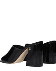 Jimmy Choo Black Leather Platform Sandals