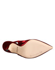 Dolce & Gabbana Red Suede High Heels Slingbacks Sandals Shoes