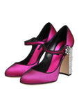 Dolce & Gabbana Pink Strass Mary Janes Heels Pumps Shoes