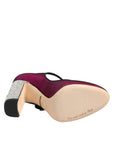 Dolce & Gabbana Pink Strass Mary Janes Heels Pumps Shoes