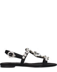 Dolce & Gabbana Black Satin Flat Sandals