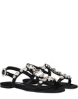 Dolce & Gabbana Black Satin Flat Sandals
