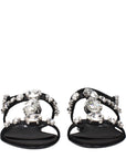 Dolce & Gabbana Black Satin Flat Sandals