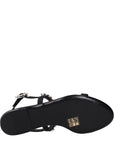Dolce & Gabbana Black Satin Flat Sandals