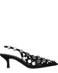 The Attico Black Leather Stiletto Heel Sandals