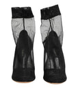 Dolce & Gabbana Black Nylon Stretch Mesh Sock Boots Shoes