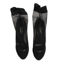 Dolce & Gabbana Black Nylon Stretch Mesh Sock Boots Shoes