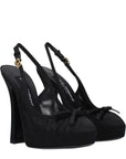 Dolce & Gabbana Black Satin High Heel Pumps