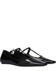 The Attico Black Leather Ballet Flats