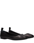 The Attico Black Leather Ballet Flats