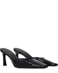 The Attico Black Leather Flat Sandals