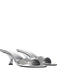 The Attico Gray Leather Flat Sandals