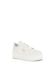 Prada White Calf Leather Bos Taurus Platform Sneakers