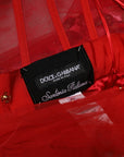 Dolce & Gabbana Red Floral Off Shoulder A-line Gown Dress