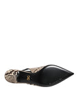 Dolce & Gabbana Multicolor Leather Heels Slingback Shoes