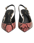 Dolce & Gabbana Multicolor Leather Heels Slingback Shoes