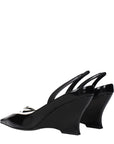 Givenchy Black Leather Wedge Sandals