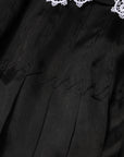 Dolce & Gabbana Black White Silk Macrame Lace Midi Dress