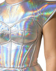 Dolce & Gabbana Silver Iridescent Bodycon Sheath Midi Dress
