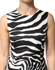 Dolce & Gabbana Black White Zebra Sleeveless A-line Dress
