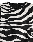 Dolce & Gabbana Black White Zebra Sleeveless A-line Dress