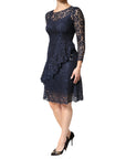 Dolce & Gabbana Blue Lace Ruffle A-line Knee Length Dress