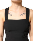Dolce & Gabbana Black Square Neck Sleeveless Midi Dress