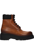 Prada Brown Leather Ankle Boots