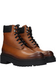 Prada Brown Leather Ankle Boots