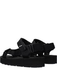 Prada Black Fabric Flat Sandals