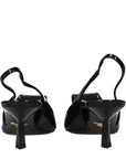 Prada Black Leather Stiletto Heel Sandals