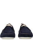 Prada Blue Leather Slip-On Loafers