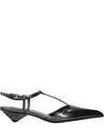 Prada Gray Leather Flat Sandals