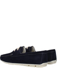 Prada Blue Leather Slip-On Loafers