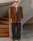 Blazer oversize in camoscio sintetico Fijame