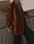 Blazer oversize in camoscio sintetico Fijame
