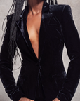 Blazer aderente in velluto