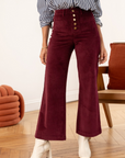 Pantaloni a vita alta in velluto