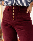 Pantaloni a vita alta in velluto
