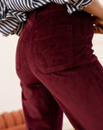 Pantaloni a vita alta in velluto