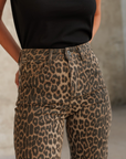 Jeansa vita alta stampa animalier