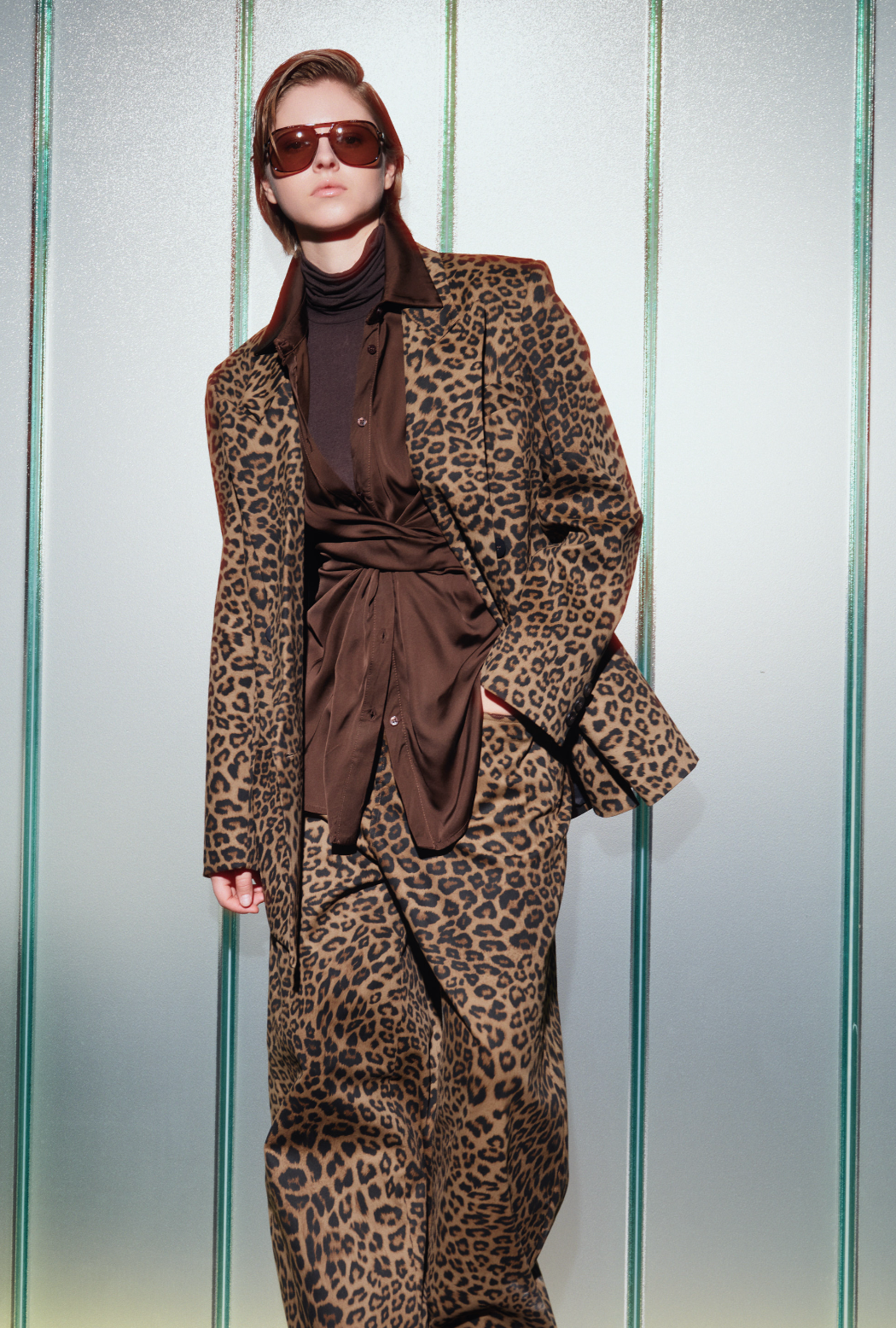 Blazer doppiopetto animalier