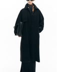 Cappotto lungo oversize con colletto strutturato
