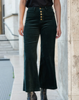 Pantaloni a vita alta in velluto