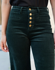 Pantaloni a vita alta in velluto