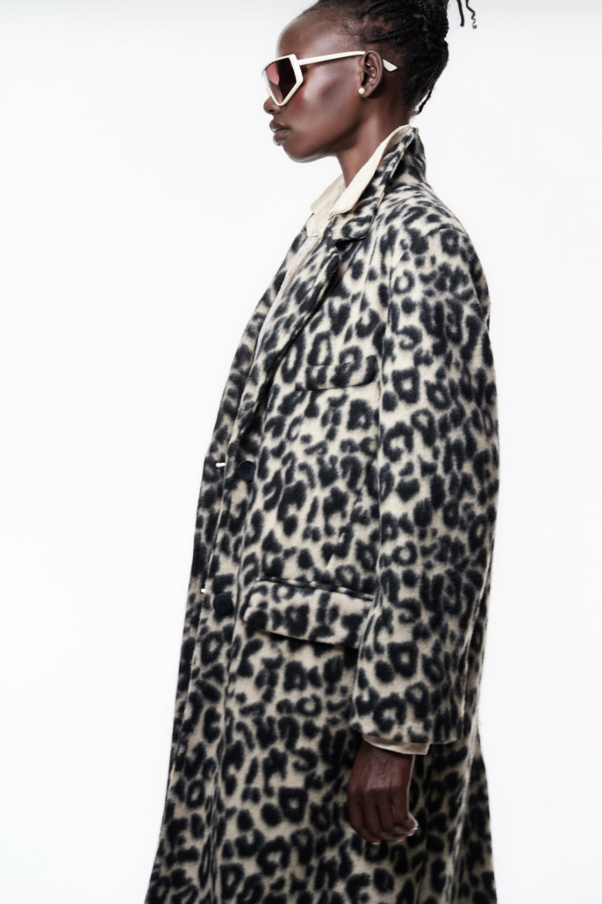 Cappotto lungo con fantasia animalier