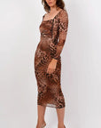 Vestito midaxi Kendra Leopard Estefy-shop