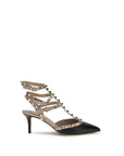 Valentino Garavani Black Calf Leather Bos Taurus Mid Heel Pumps
