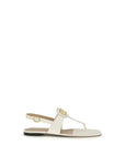 Valentino Garavani Beige Calf Leather Bos Taurus Flat Sandals